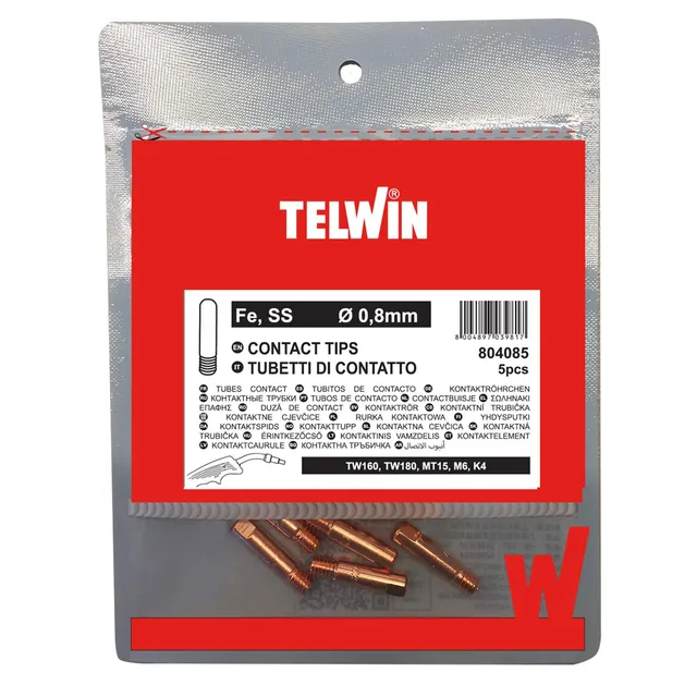 telwin-804085-tubes-de-contact-0-8-mm-pour-torche-mig-blister-de-5-compatible-tw image 1