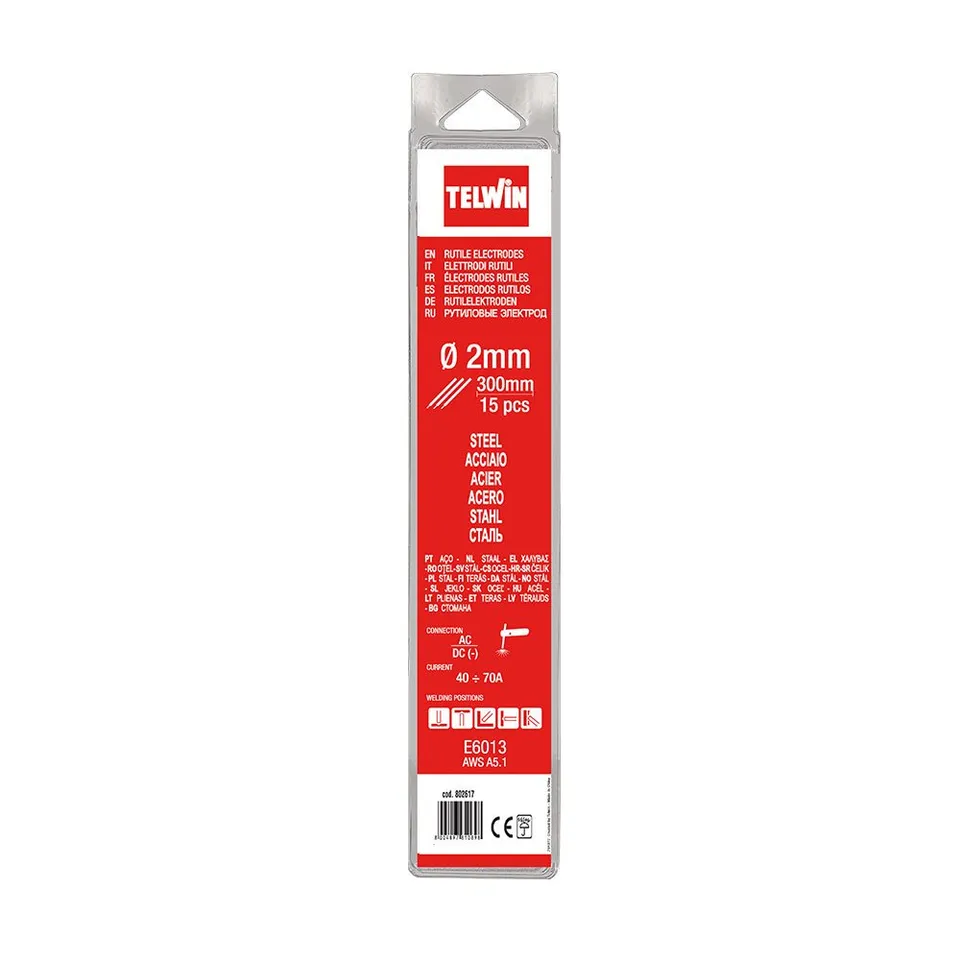 telwin-lectrodes-rutiles-pour-soudage-2-mm-x-300-mm-blister-de-15-e6013-ac-dc-40 image 1