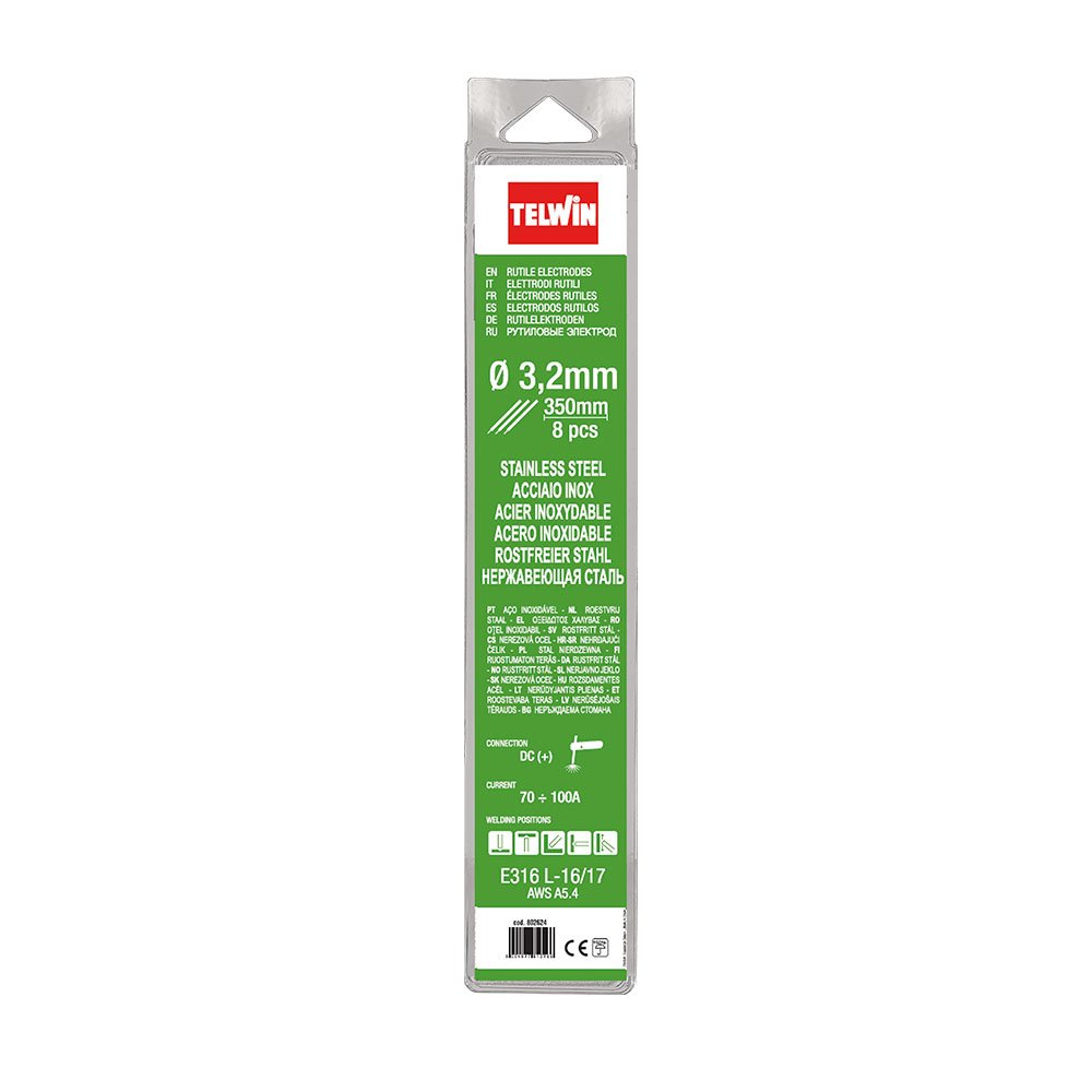 telwin-802624-lectrodes-inox-e316l-16-3-2-mm-x-350-mm-pack-de-8-pour-soudage-dc- image 1