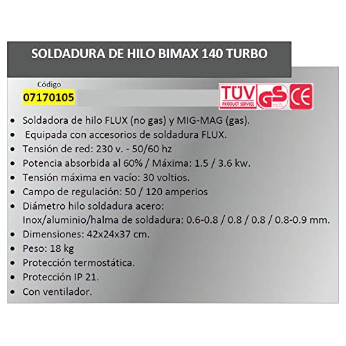 telwin-bimax-140-turbo-821076-poste-souder-inverter-fil-flux-et-mig-mag-230v image 4
