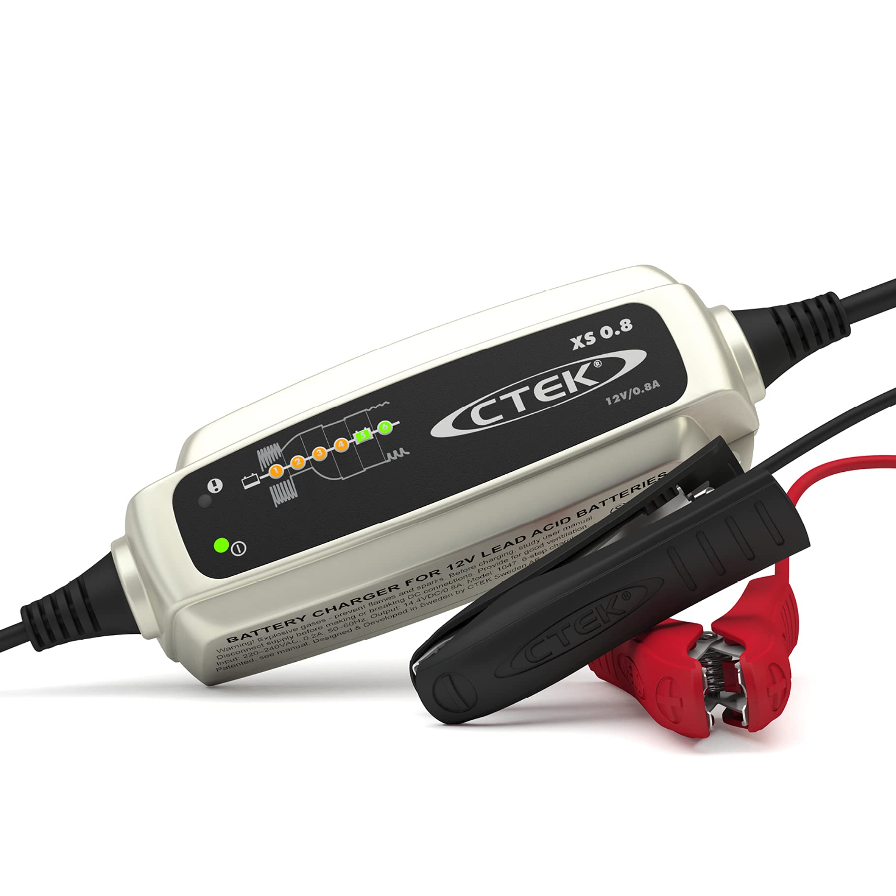 ctek-xs-0-8-chargeur-de-batterie-intelligent-12v-0-8a-avec-d-sulfatation-et-main image 1