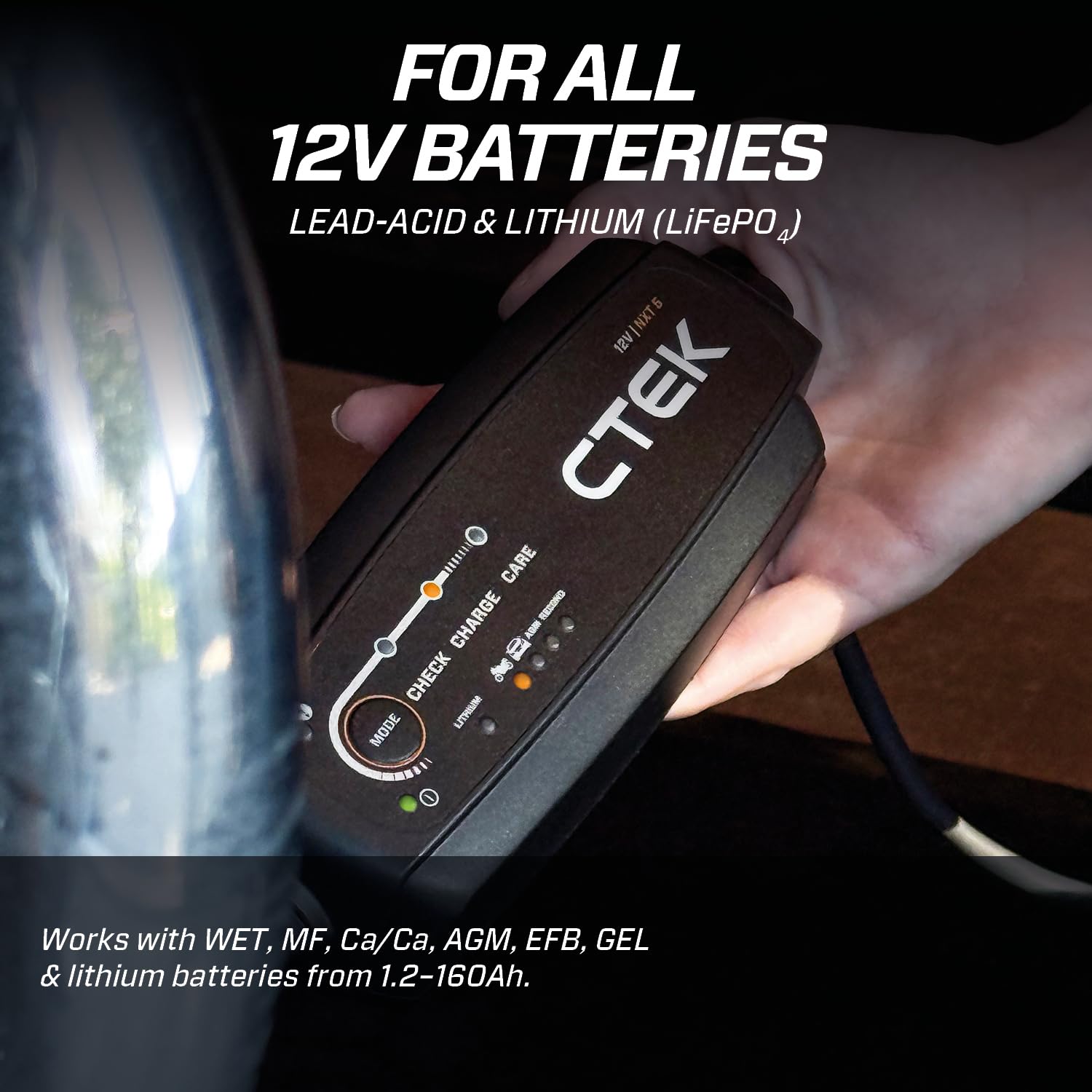 ctek-chargeur-de-batterie-intelligent-nxt-5-12-v-5-a-plomb-et-lithium-lifepo4-op image 5
