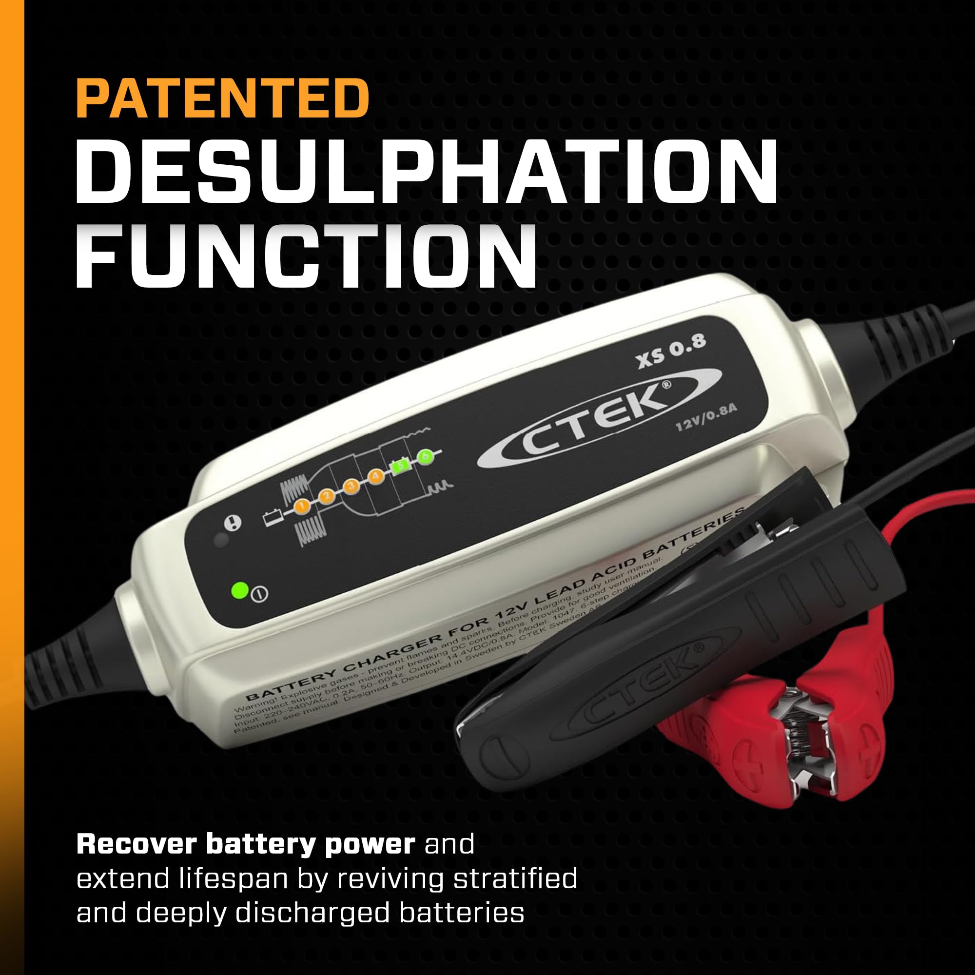 ctek-xs-0-8-chargeur-de-batterie-12-v-0-8-a-6-tapes-charge-1-2-32-ah-et-entretie image 3