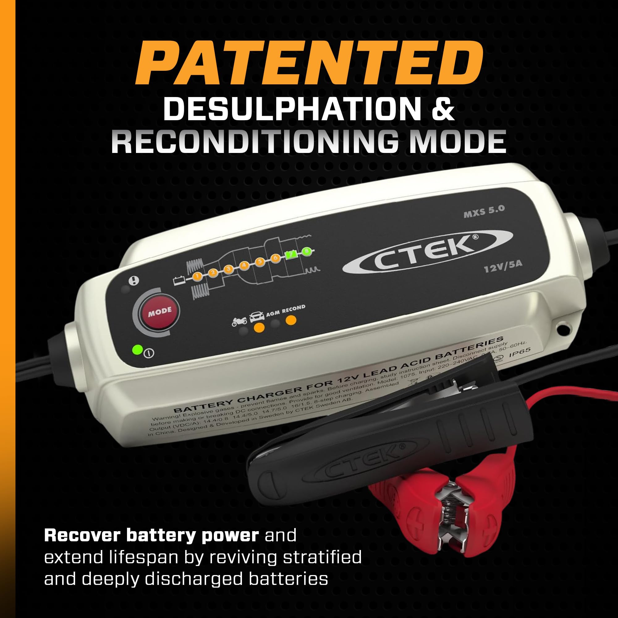 ctek-mxs-5-0-chargeur-de-batterie-intelligent-12v-5a-avec-compensation-de-temp-r image 3
