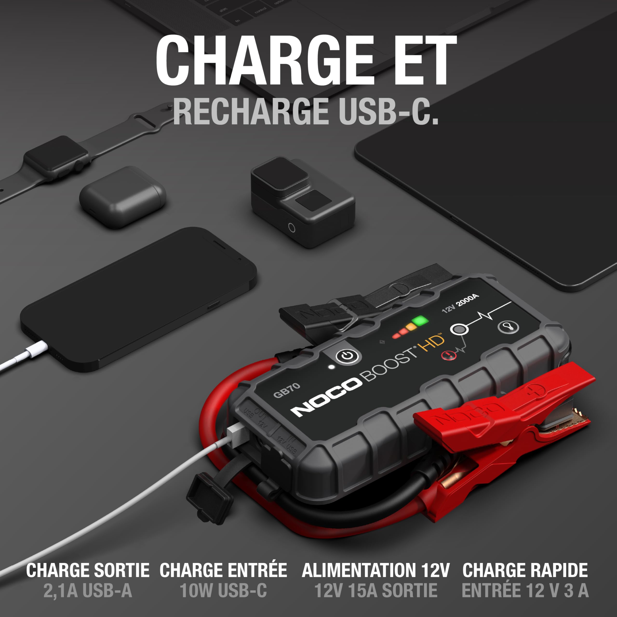 noco-boost-gb70-booster-de-d-marrage-lithium-ultrasafe-2000a-12v-avec-powerbank- image 4