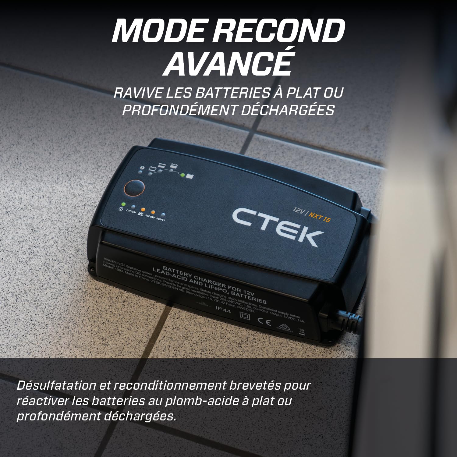 ctek-nxt-15-chargeur-de-batterie-12v-15a-compatible-lithium-lifepo4-avec-modes-r image 3