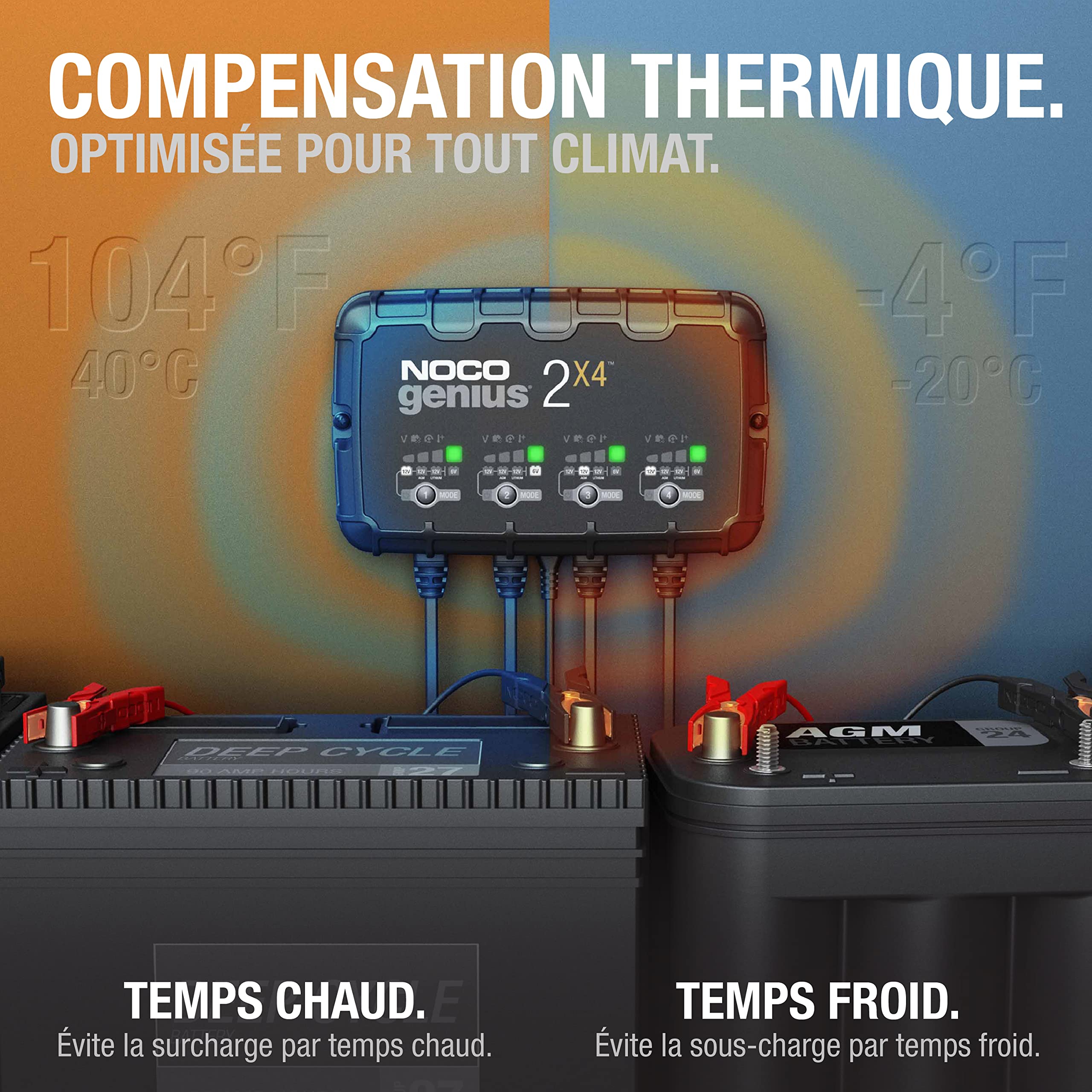 noco-genius-genius2x4-chargeur-de-batterie-intelligent-4-bancs-8a-6v-12v-maintie image 3