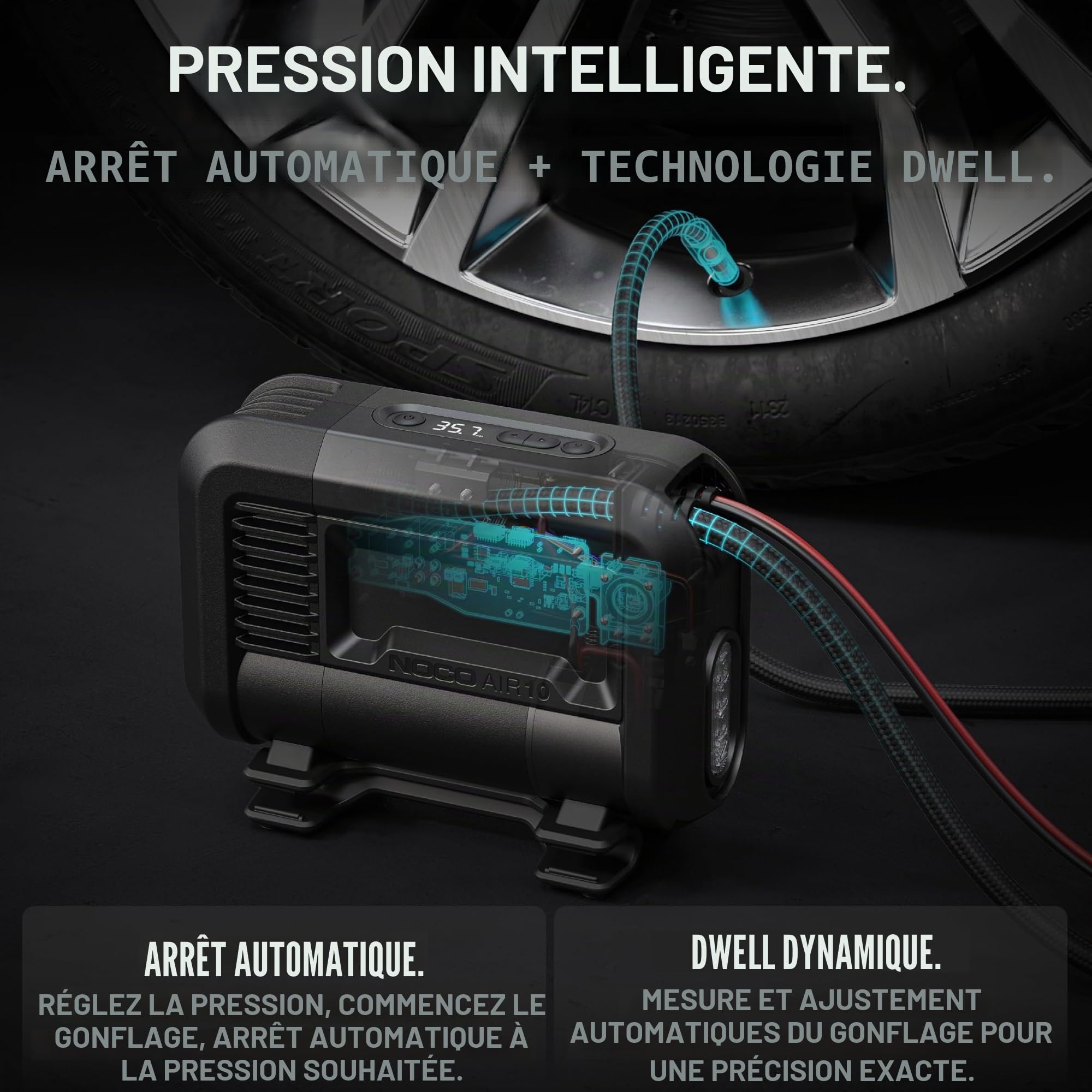 noco-air10-gonfleur-de-pneu-portable-12v-ultra-rapide-10a-d-bit-36-slpm-0-40-psi image 5