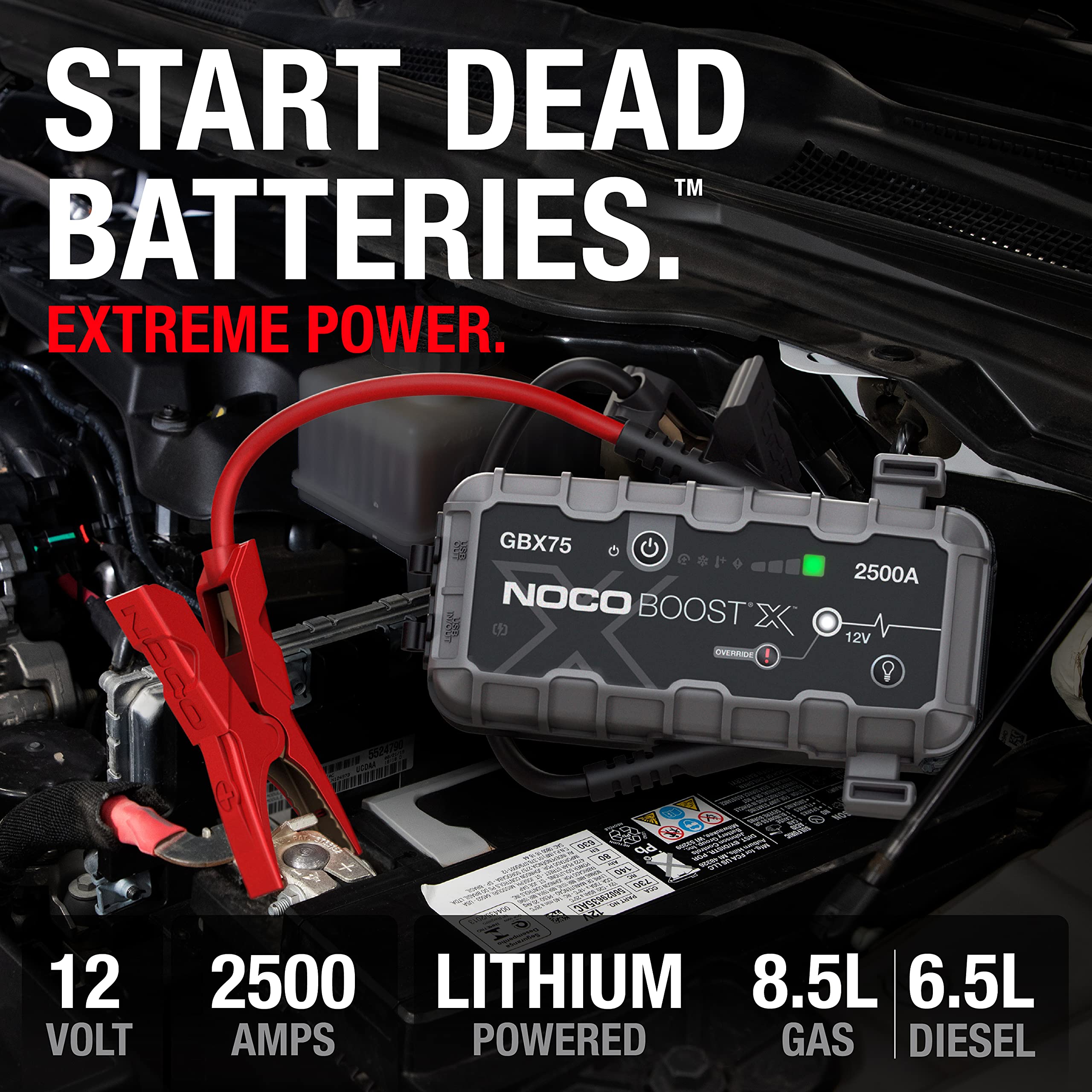 noco-boost-x-gbx75-booster-de-batterie-lithium-ultrasafe-2500a-12v-portable-powe image 2