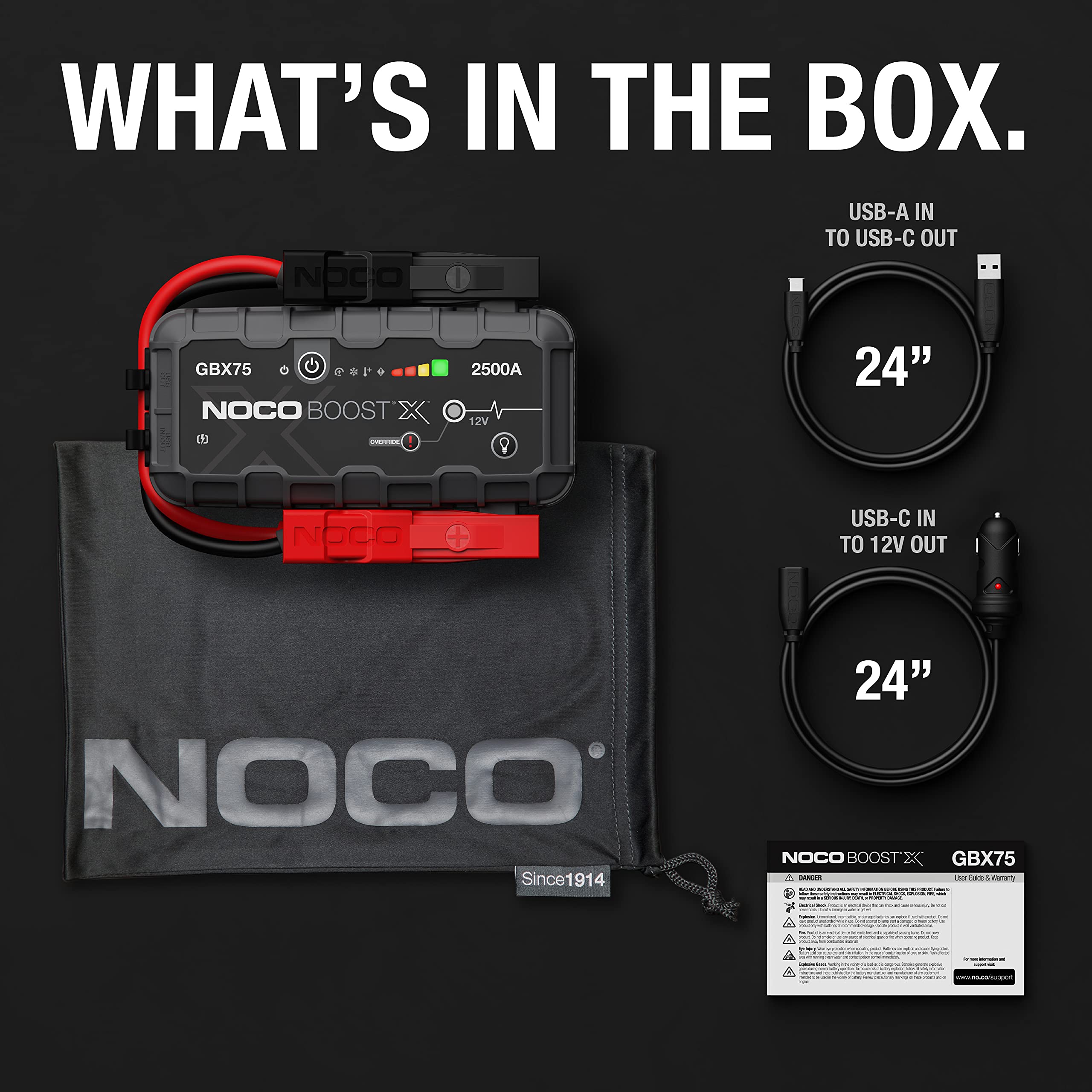 noco-boost-x-gbx75-booster-de-batterie-lithium-ultrasafe-2500a-12v-portable-powe image 7