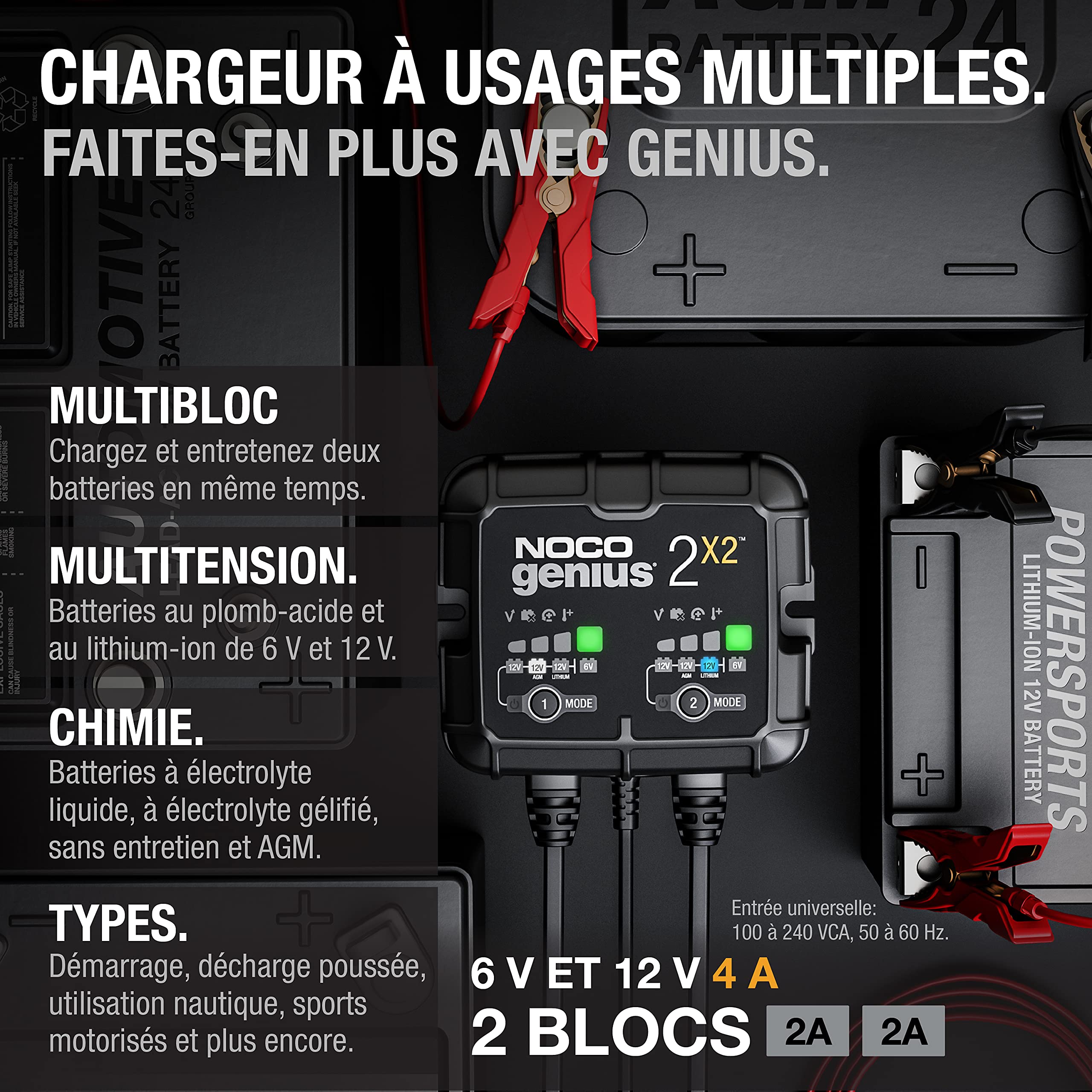 noco-genius2x2-chargeur-de-batterie-double-banc-4a-6v-12v-2-2a-avec-maintien-aut image 2